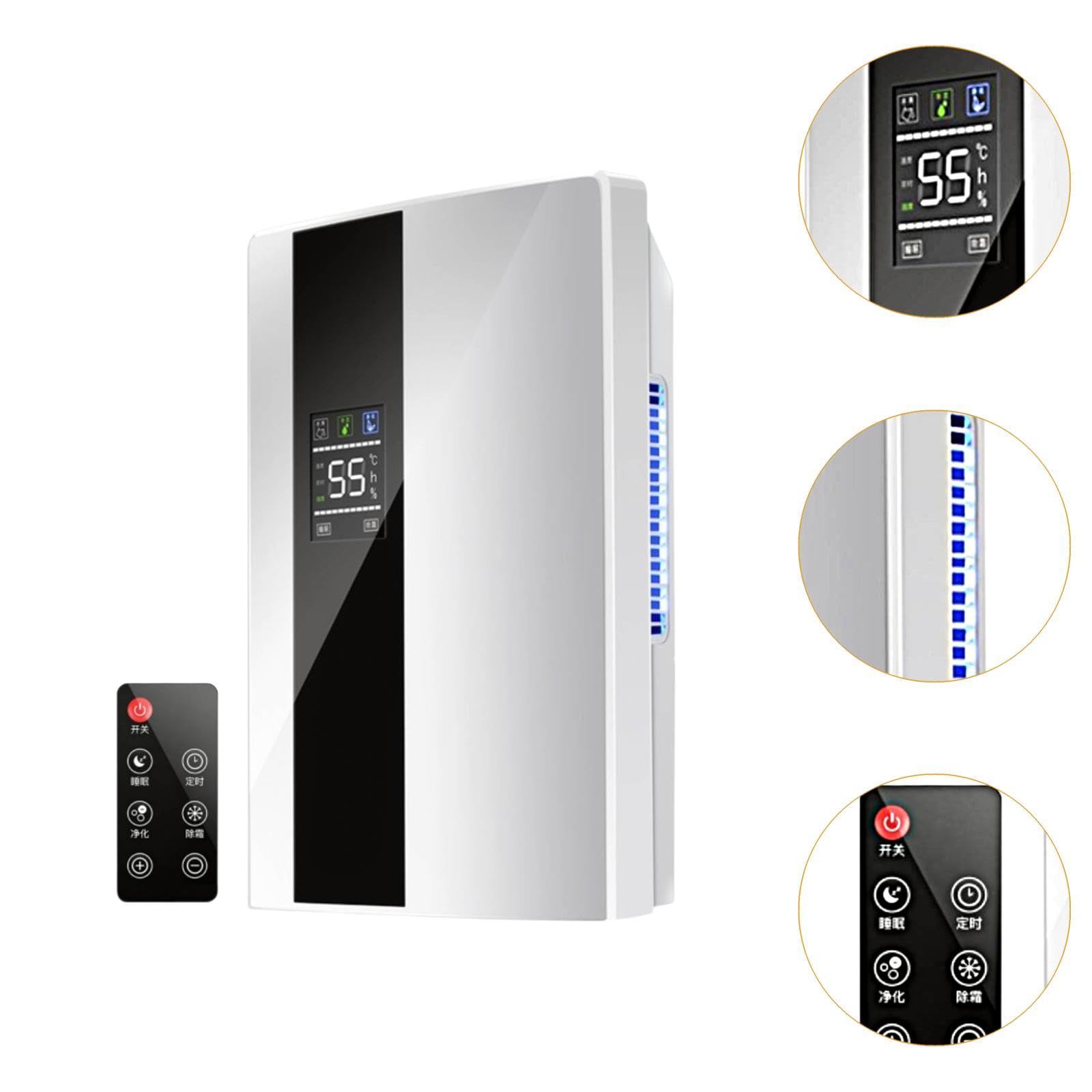 Deumidificatore Domestico Digitale per Casa con Display Umidità Serbatoio Rimovibile 2.2L Modalità Risparmio Energetico Adatto per Camera da Letto