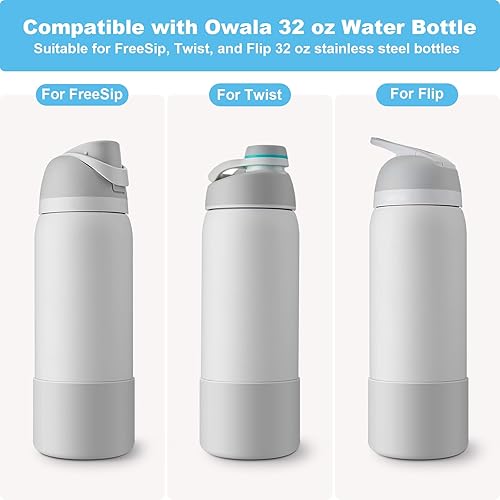 Vista 202 de 2PCS Silicone Water Bottle Boot for Owala 24oz 32oz 40oz, Anti-Slip Protective Sleeve Bottom Bumper Protector for FreeSip, Twist, and Flip Stainless