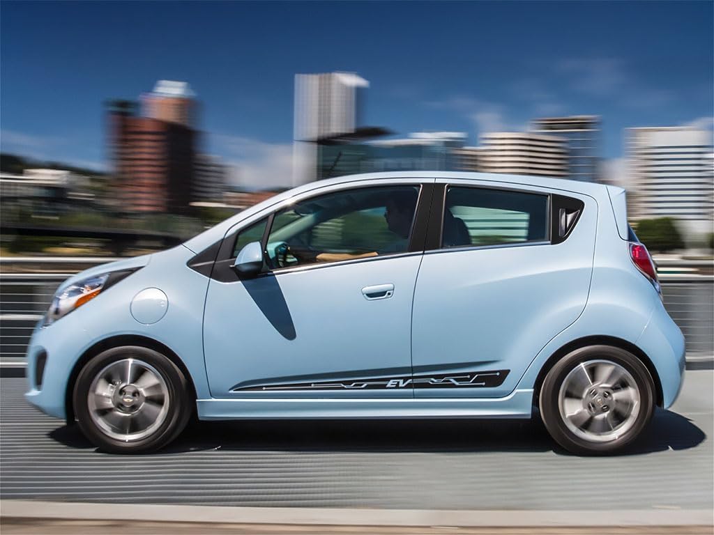 Rvinyl Pillar Post Pre Cut Window Trim Kits in Matte Black Compatible with Chevrolet Spark 2013-2015 with Adhesive Back