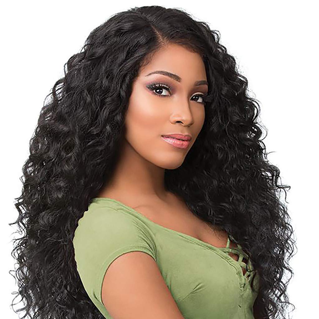 Brazilian Less Lace Front Full Wig Long Wave Black Natural Looking Women Wigs Amazon.in Beauty
