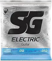 Encordoamento para Guitarra SG 012 - 052 Medium Wired + Palheta e 1ª mi