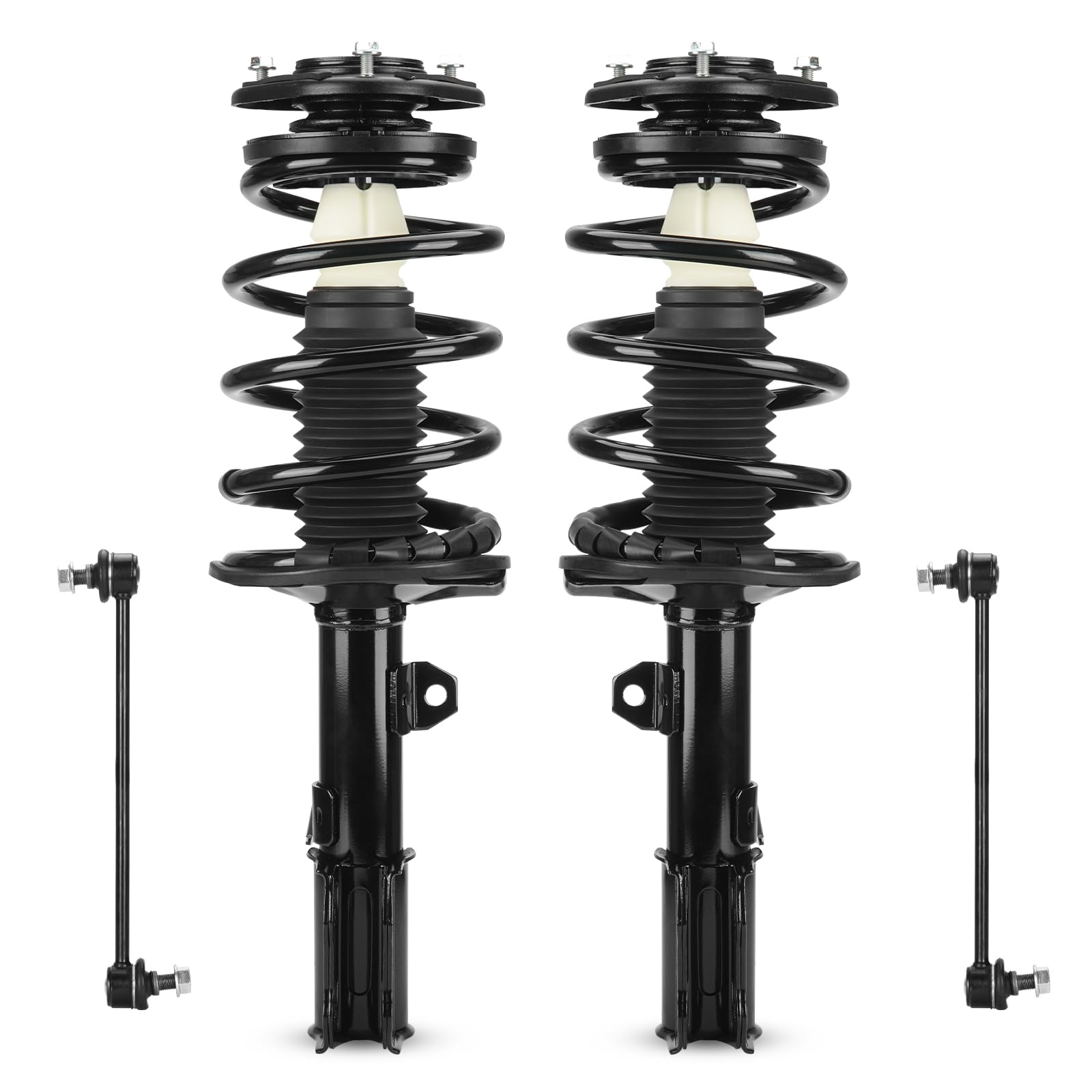 front struts shocks w/coil spring & sway bar links for toyota corolla 2003 2004 2005 2006 2007 2008, strut shock absorber assembly replace 172114 172115 k90433/k80230, 4pcs
