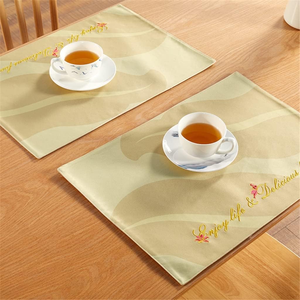 2 Pcs Party Table Cloth Dinner Napkin Restaurant Home Wedding Fabric Embroidery Restaurant Table Mats(E)