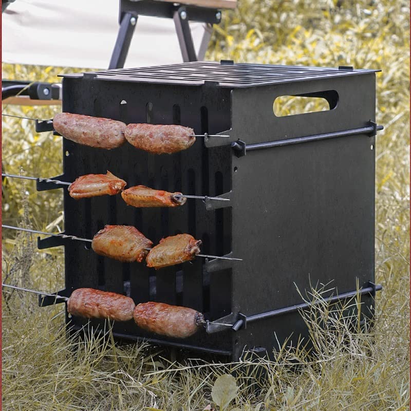 Parrilla portátil para el hogar con altura regulable y diseño de trípode desmontable 4