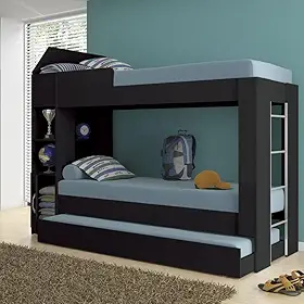 Treliche com Baú 1 Porta 2 Nichos Cm-15 Ditália Móveis Preto