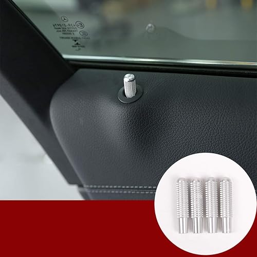 Miniatura 1 de 4 piezas de bloqueo de puerta de coche Pin botón cubierta para Mercedes Benz A CLA GLA C E GLC GLE GLK Clase W176 W205 W213 X253 W166 W117 (plata