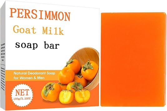 Persimmon Soap Natural Handmade Anti-Odor Persimmon Body Wash Antibacterial Soap Bar for Face & Body, 100g