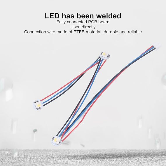 RGBW Mini Button Extruder Kit LED PCB PTFE Material Connection Wire DC5V Hot End Light Strip Colour LED Light Source 3D Printer Accessories for Switch Wire 2.4