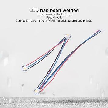 RGBW Mini Button Extruder Kit LED PCB PTFE Material Connection Wire DC5V Hot End Light Strip Colour LED Light Source 3D Printer Accessories for Switch Wire 2.4