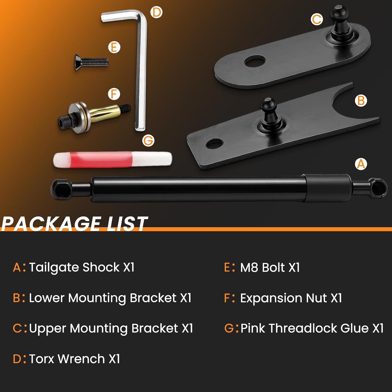 Truck Tailgate Assist Shock Kit, Pickup Soft Open Tailgate Damper Kit for 2007-2019 Chevy Silverado & GMC Sierra 1500 2500 3500 HD