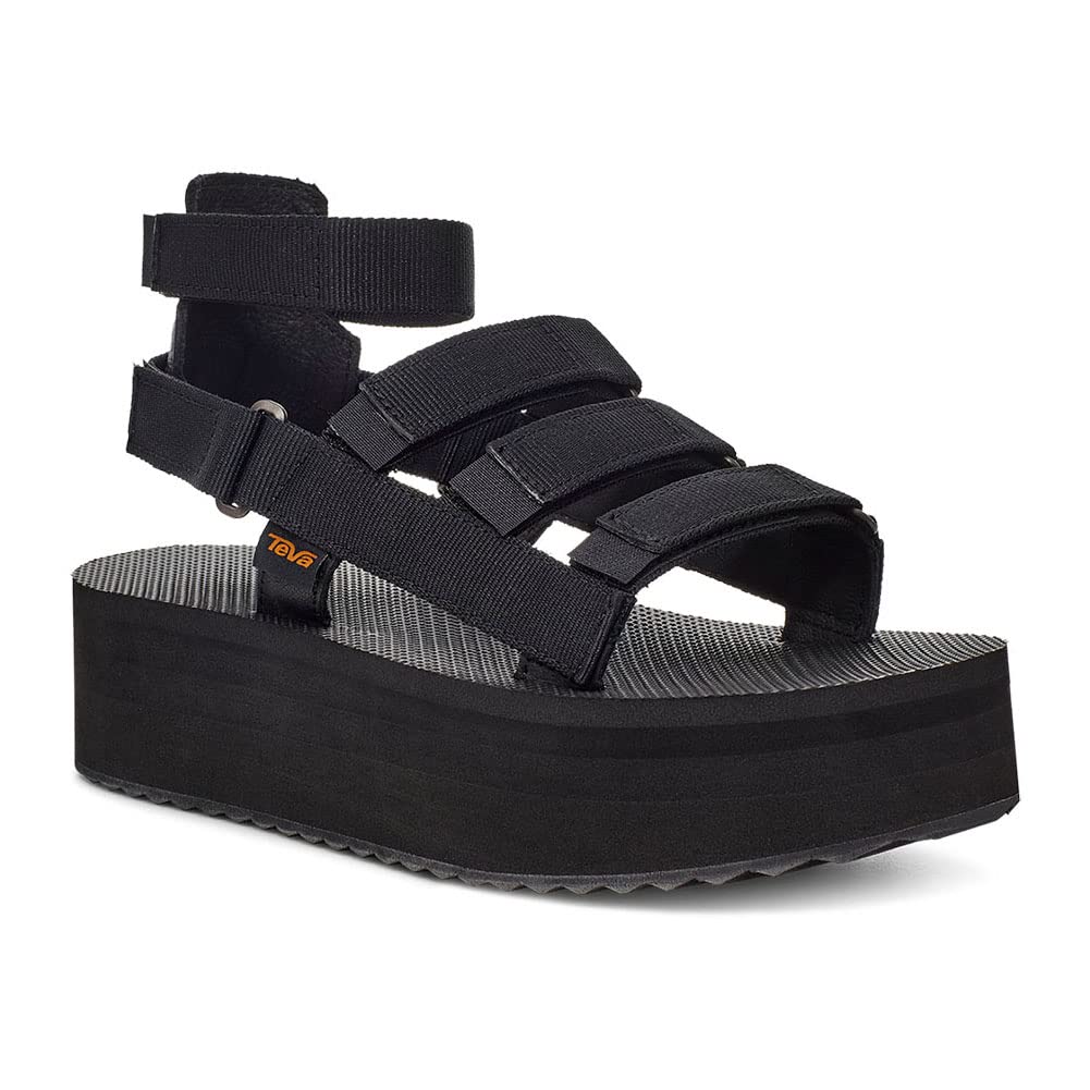 Teva Flatform Mevia Verstellbare, schnell trocknende Freizeitsandalen für Damen, flach