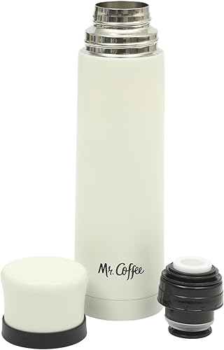 Miniatura 15 de Mr. Coffee Silverleaf - Botella térmica de acero inoxidable de 23 onzas, taza de viaje aislada al vacío de doble pared con tapa a prueba de fugas,