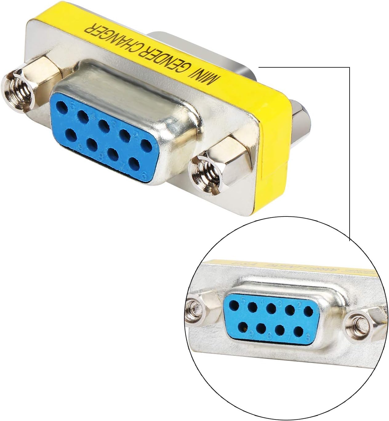 Connecteur Adaptateur DB9 Femelle à Femelle RS232 9 Broches