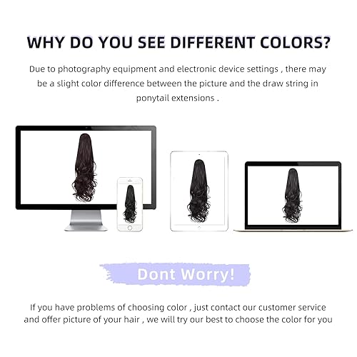 Miniatura 6 de Extensión de cola de caballo, extensiones de cabello con clip de garra de 22 pulgadas, extensiones de cabello largo y rizado, extensión de cabello