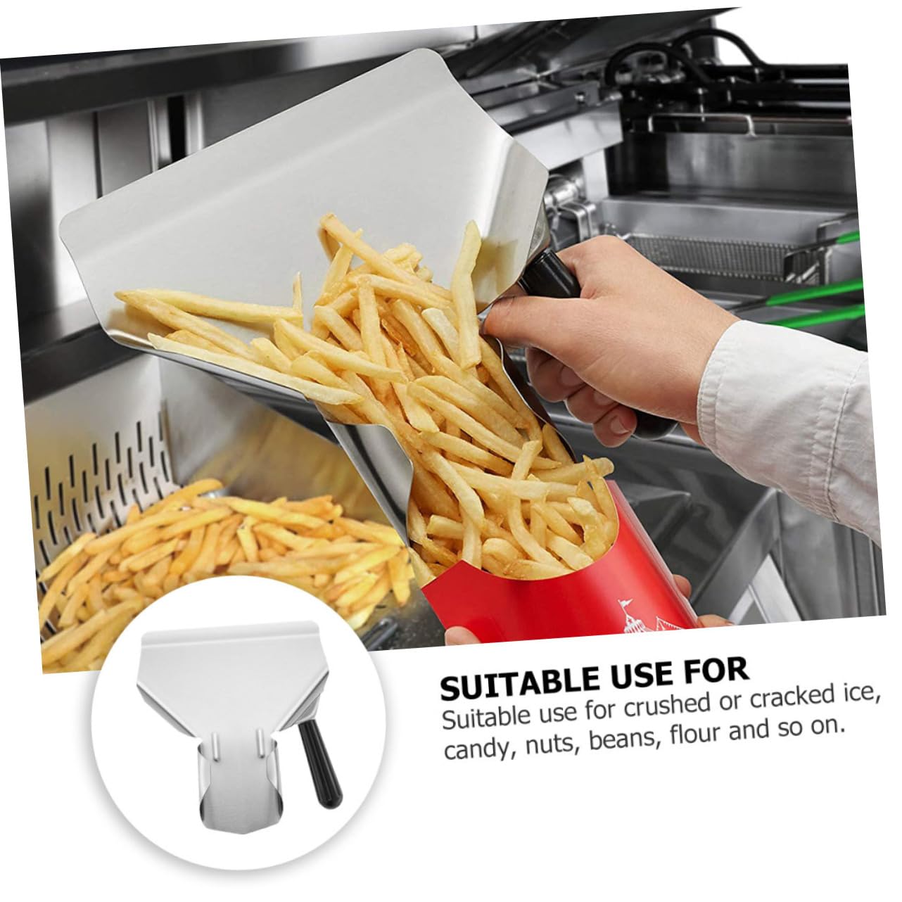 IMIKEYA Paletta in Acciaio Inossidabile Leggera e Facile da Pulire per Imballaggio Farina e Noci, Utensile da Cucina per Uso Domestico e Ristoranti