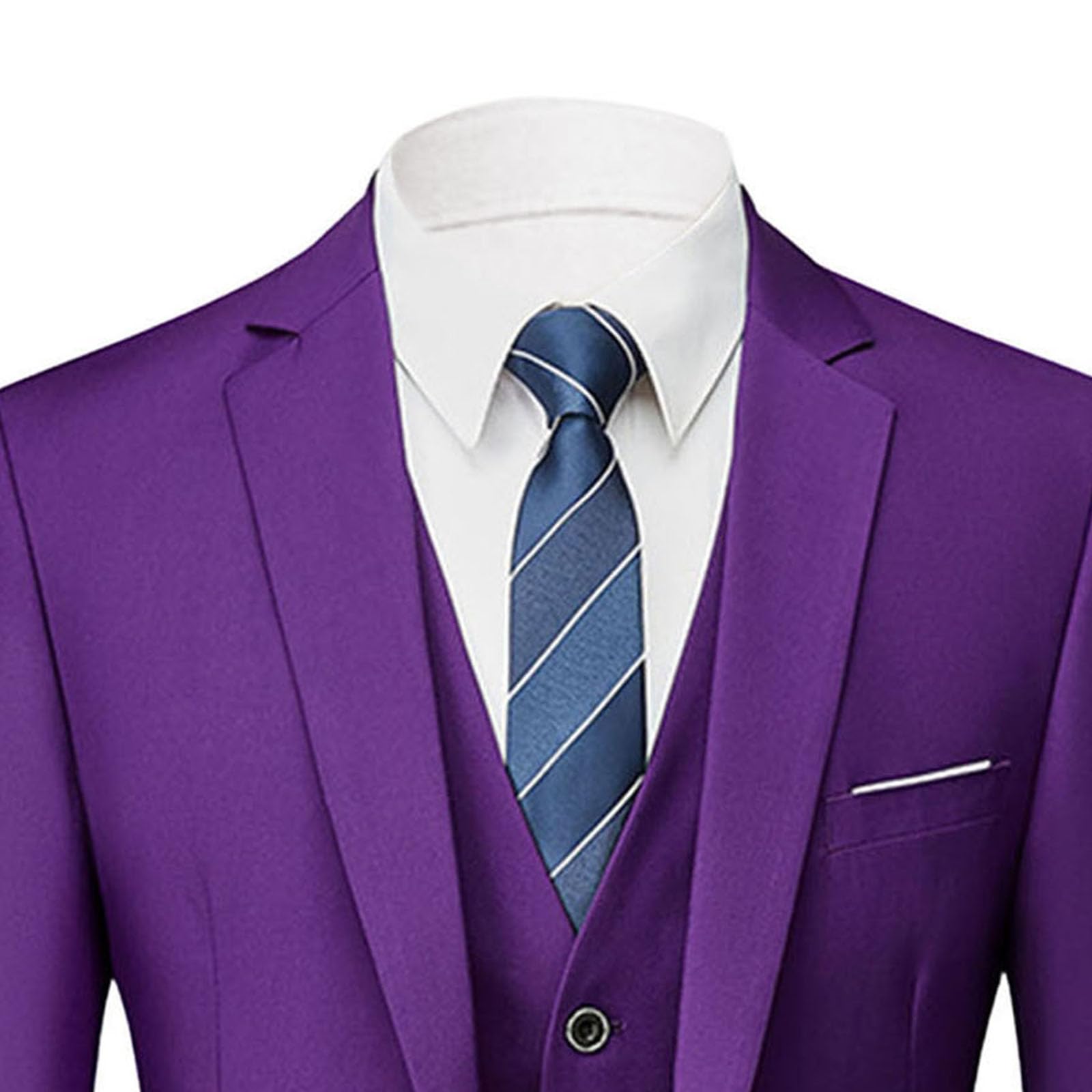 Uomo 3 pezzi Set Vestito Colore Solido Abito Business Giacca con Pantaloni Set Abito da Sfera Festa di Nozze per gli Uomini
