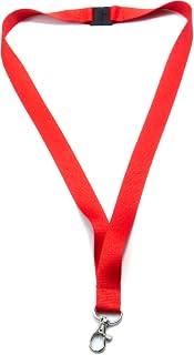 Printed Lanyards Personalised Custom Any Text Colour Lanyard Safety Break ID Card Holder. Visitor Security Company Event Gig Show Staff Teacher NHS Nurse (Red)