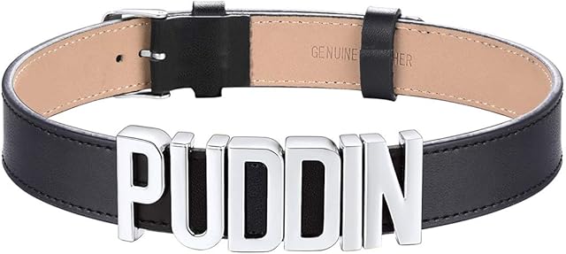 GOLDCHIC JEWELRY Personalised Name Leather Choker for Women, Puddin Necklace Punk Rock Gothic Custom Letters Black Collar Necklaces Cosplay Jewellery