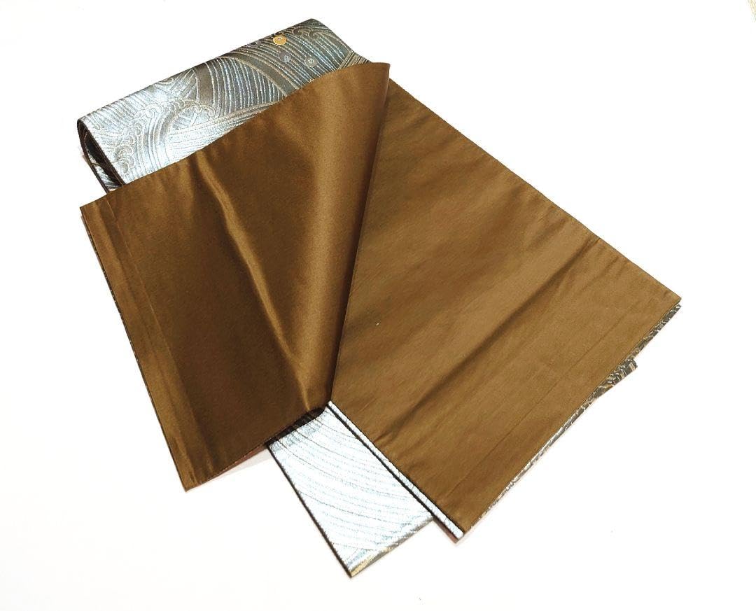 Amazon.co.jp: 1968.西陣織 藤沢機業店 波頭 袋帯 六通柄 正絹 着物  