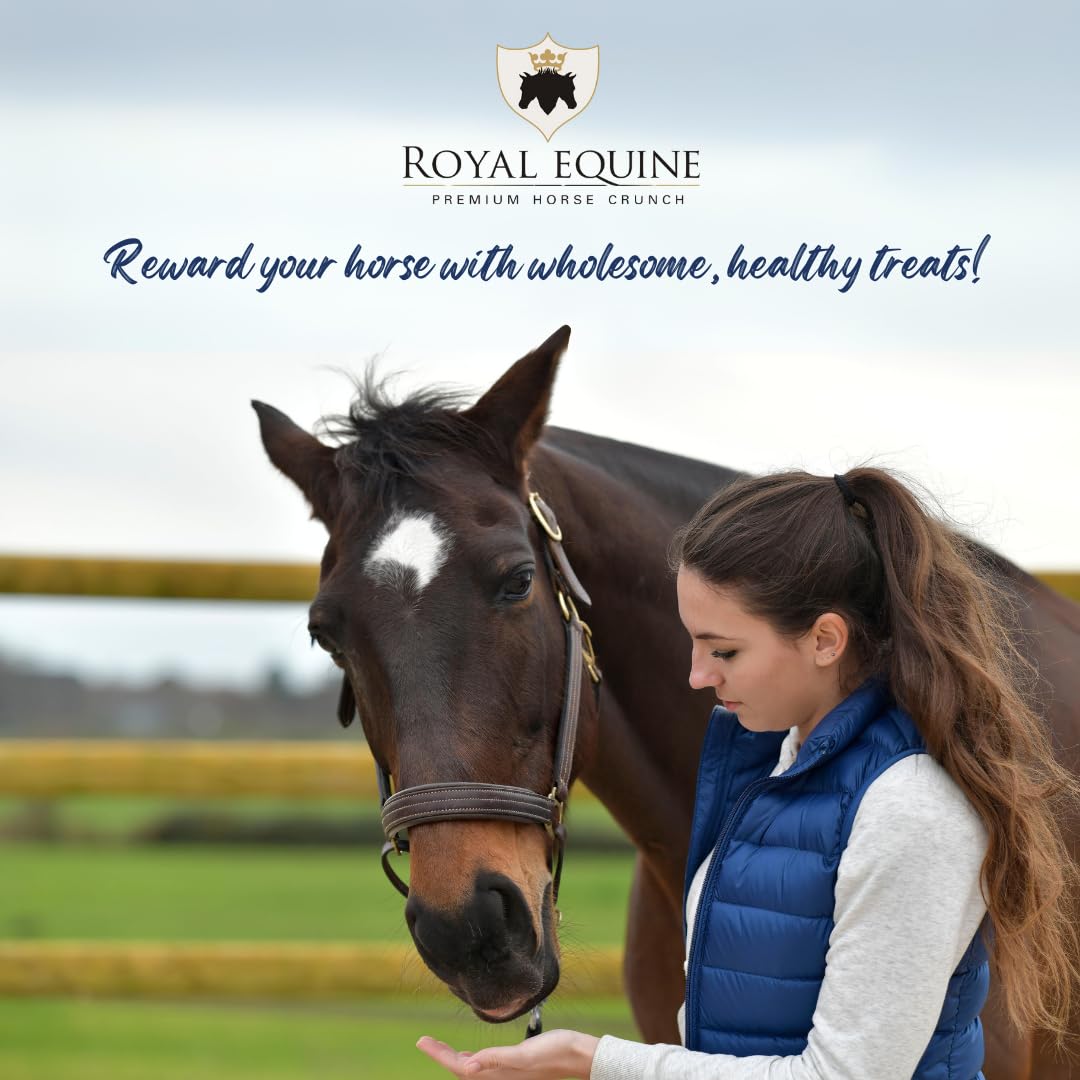 Premium Horse Crunch, Healthy Horse Treats - Canadian-Sourced, All-Natural Ingredients, Crunchy Baked Cubes. GMO-Free, No Preservatives, Rye, Barley, Oats Base. (Honey & Molasses) - 5