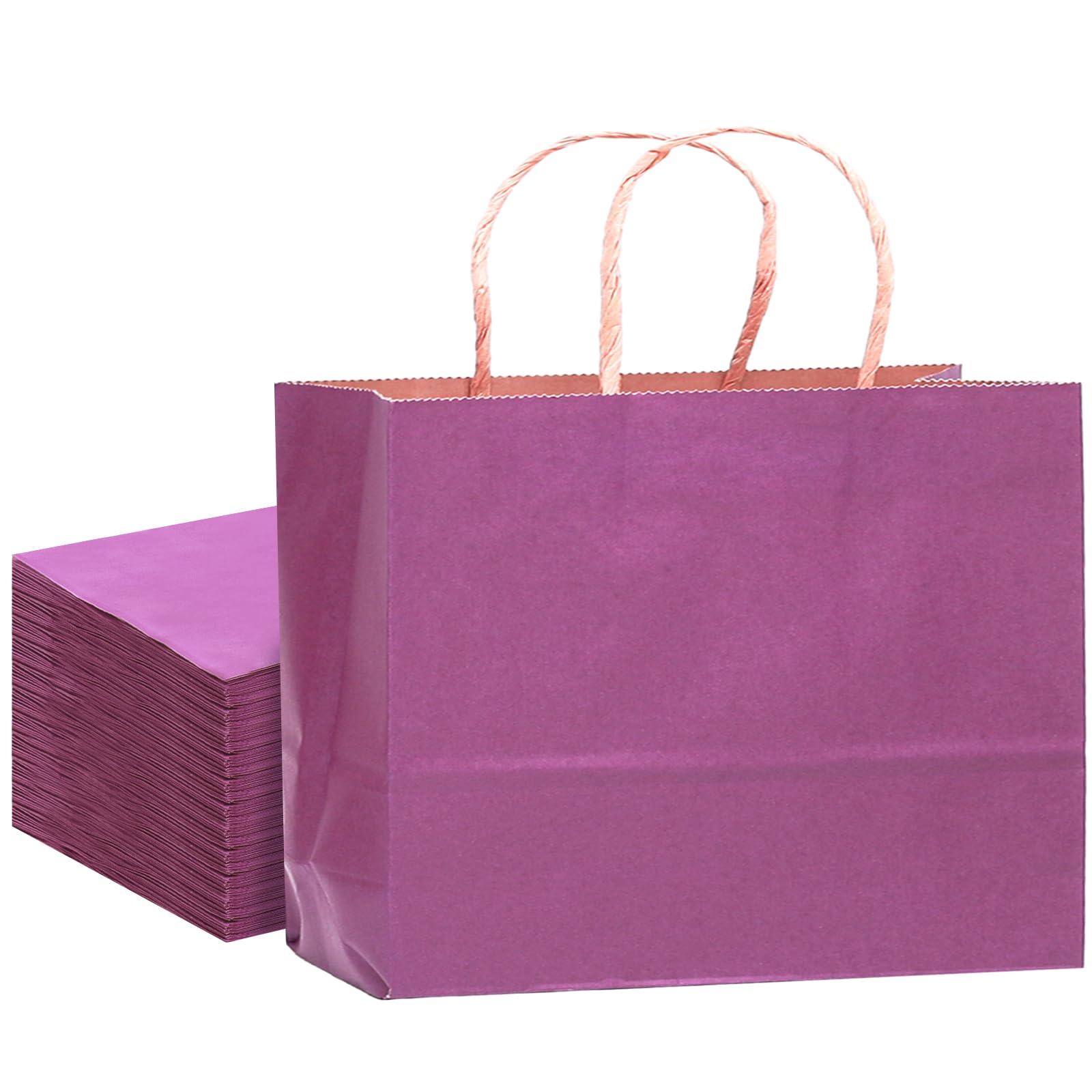 qiqee 13"x4.5"x10" Large Gift Bag with Handles Bulk 32PCS Gift Paper Bags Purple Bags Multiple Uses (Wide Large)