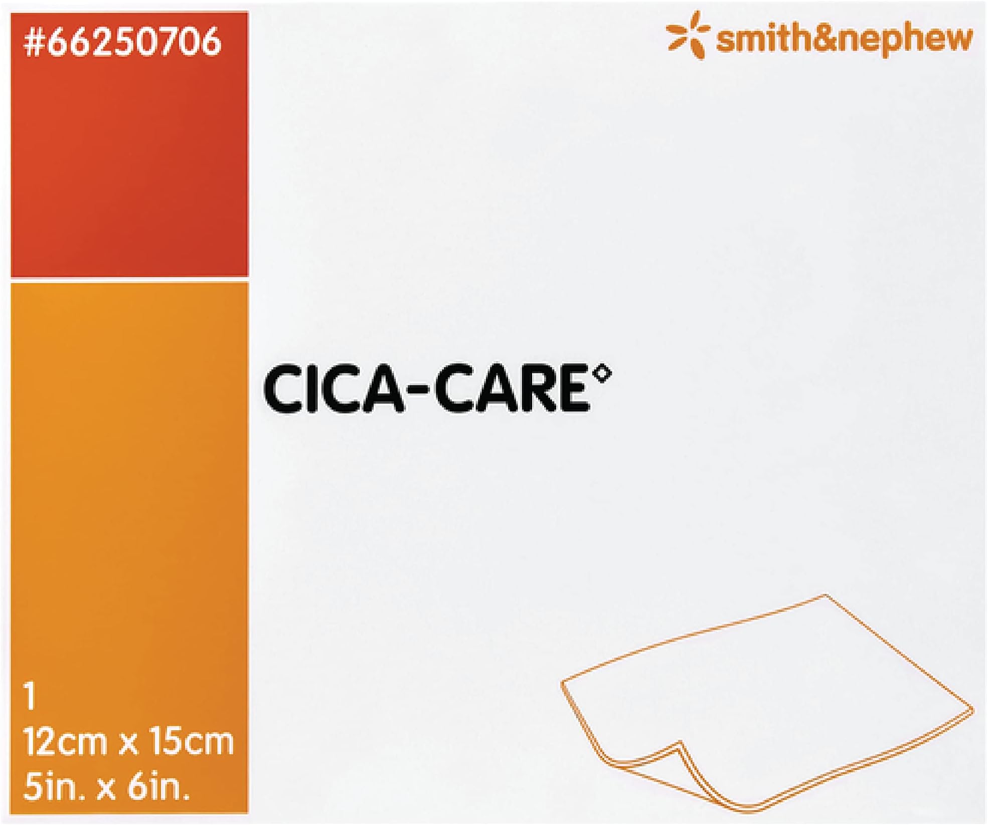 CICA-CARE Smith+Nephew Self-Adhesive Silicone Gel Sheet for Scar Management, Wound Care Product, 5 Inches by 6 Inches