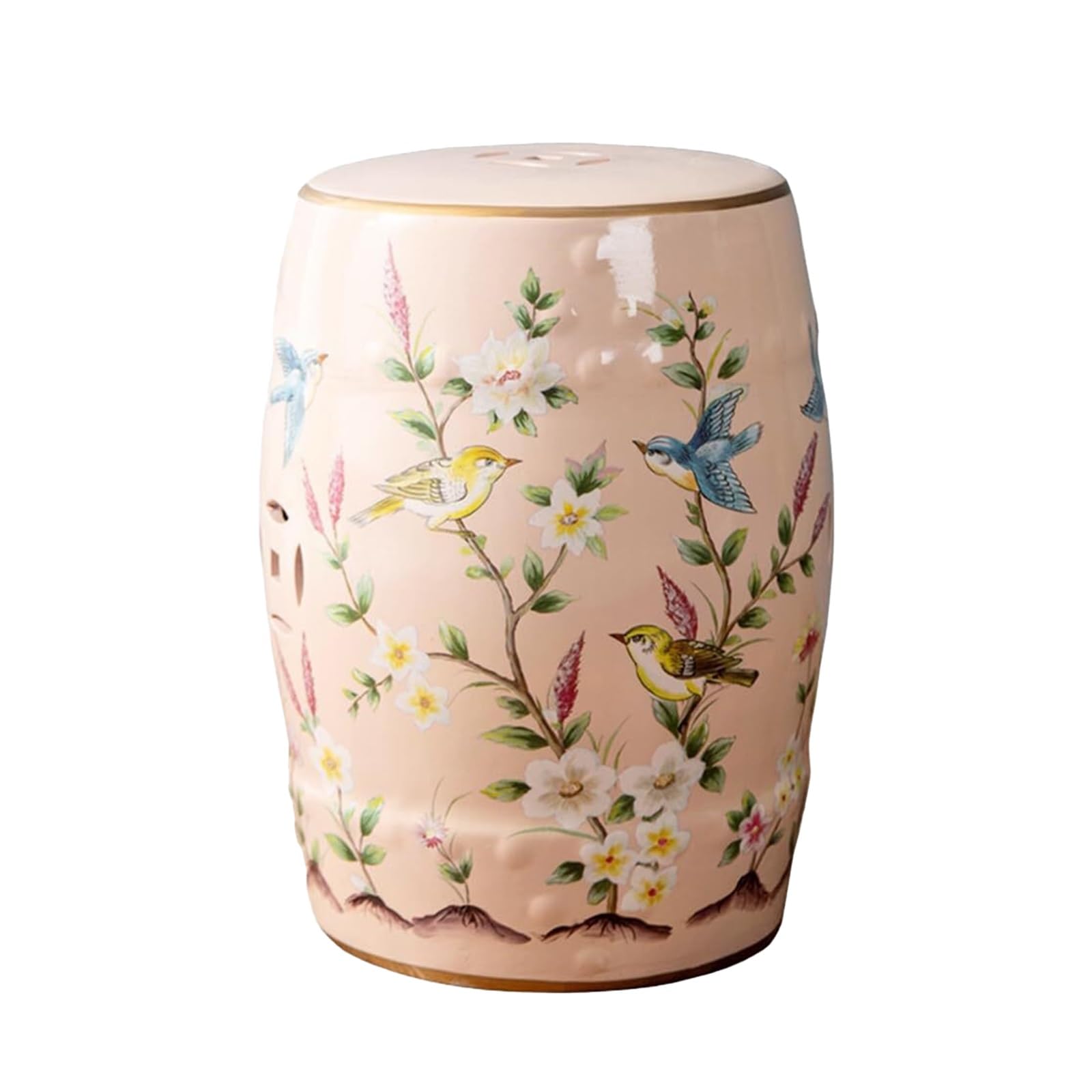 Ręcznie robiony ceramiczny stołek bębnowy, wydrążone malowane rzemiosło, dekoracyjny stołek w stylu chińskim do ogrodu, sypialni, na taras, podwórko