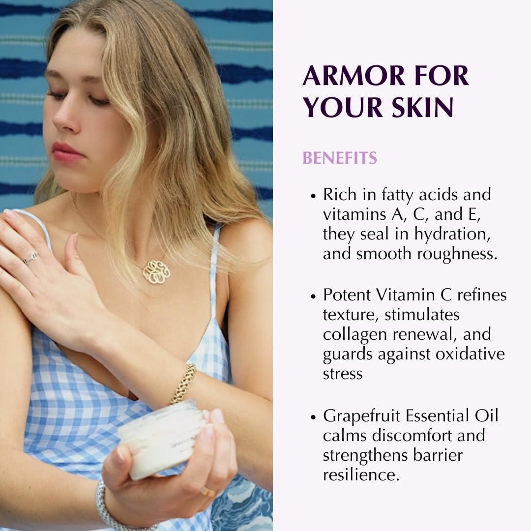 SHIMMER CHEF Grapefruit Glacé Morning Face & Body Balm Organic Skincare with Grapefruit Peel Concentrate Aloe Shea and Mango Butters Hydrates Protects Radiant Shimmery Skin Mood Uplift 1.5 oz SHIMMER CHEF Grapefruit Glacé Morning Face & Body Balm Organic Skincare with Grapefruit Peel Concentrate Aloe Shea and Mango Butters Hydrates Protects Radiant Shimmery Skin Mood Uplift 1.5 oz