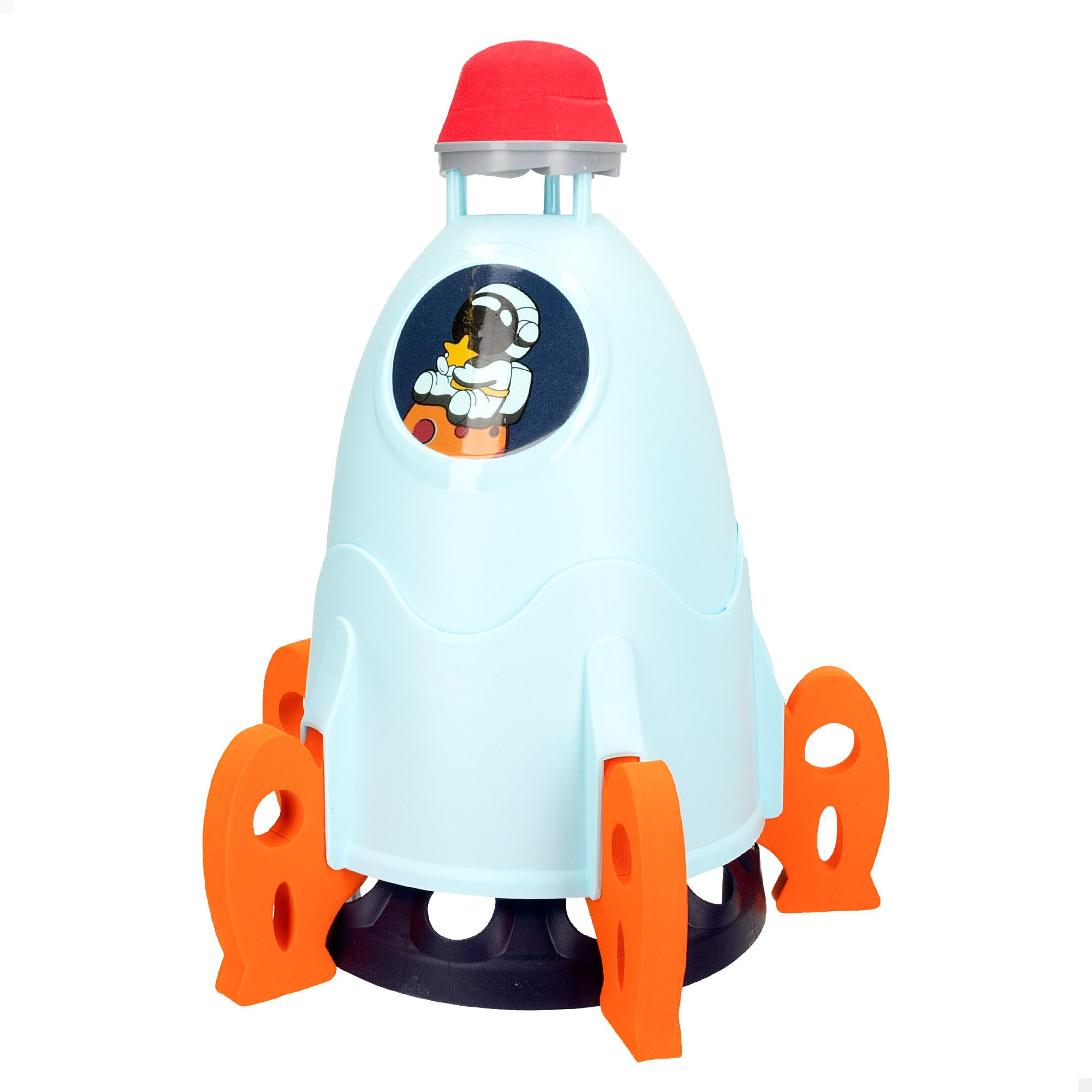 ColorBaby 47647 Aqua World Aspersor Cohete Espacial, Juguete Agua niños, Rociador chorros 360º, 22x33 cm, Juegos de Exterior, Adaptador Manguera Incluido, Juguetes de Verano, Niños +3 años