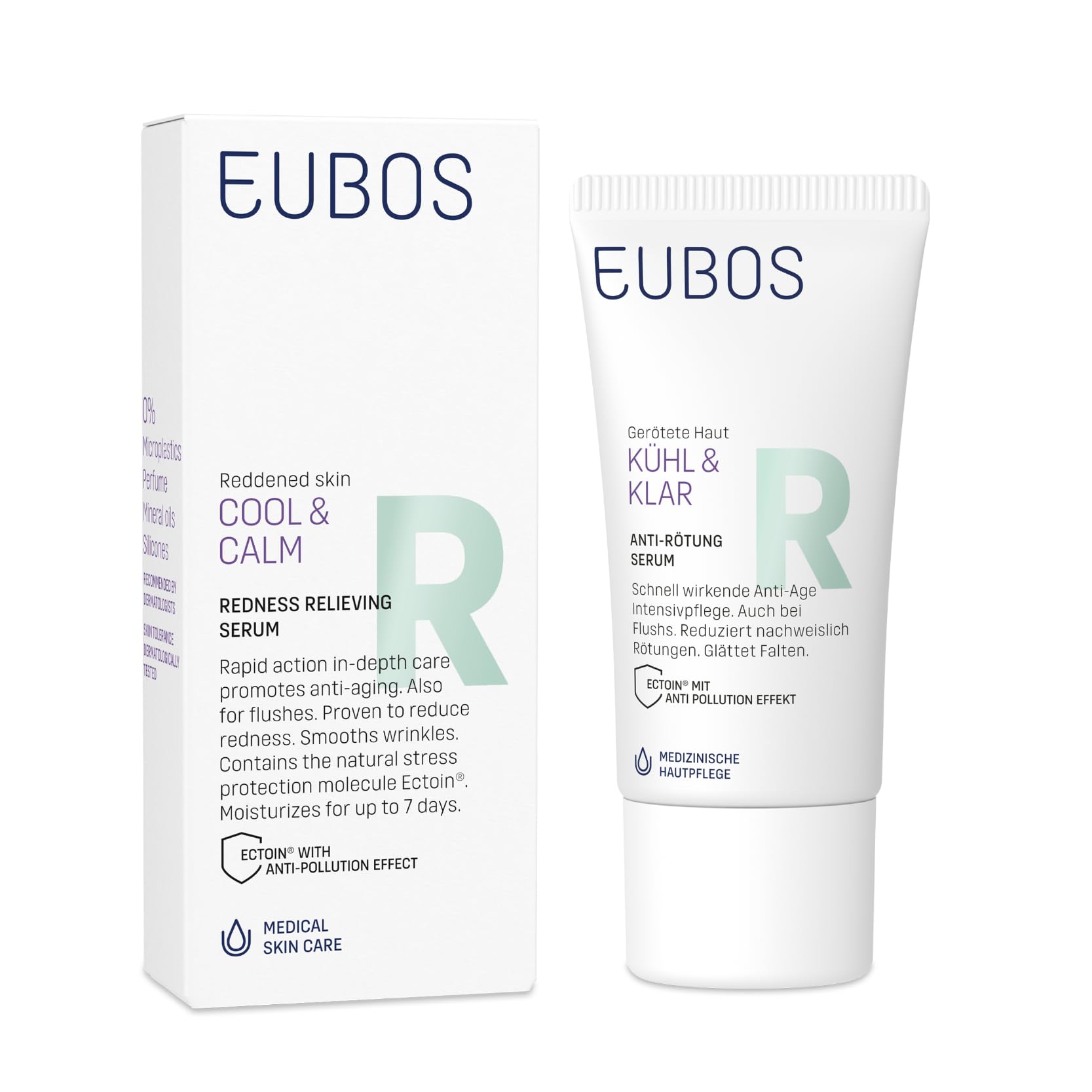SUERO ANTIRROJECES DE EUBOS CALMA Y FRESCOR : para la rosácea y la cuperosis | Reduce las rojeces | Para los rubores | Cuidado antienvejecimiento integrado | Vegano | 30ml
