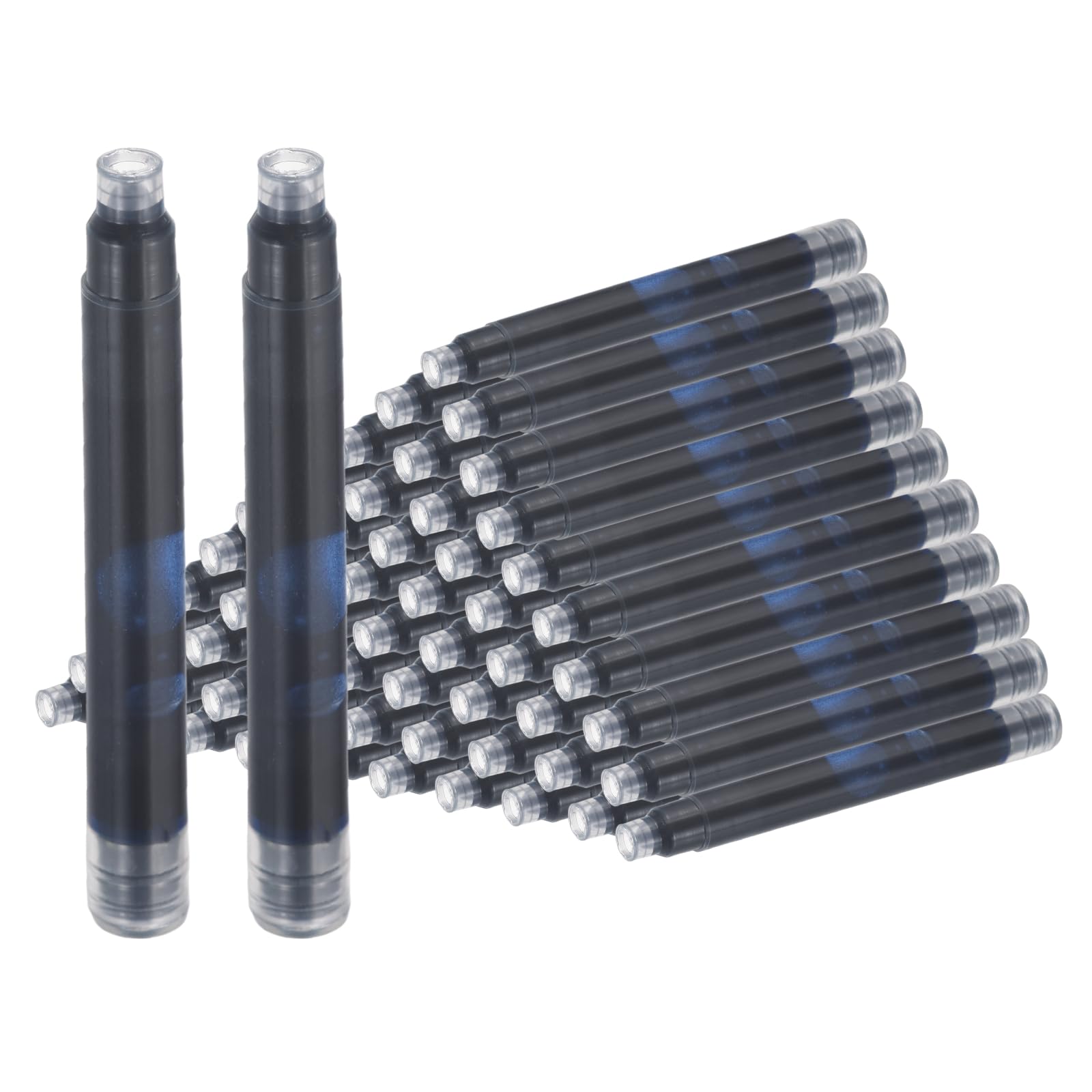 PATIKIL 60Pcs Fountain Pen Ink Refills 2.6mm Bore Diameter Blue-Black Ink Cartridges International Stand Refill Cartridges for Pen Writing Business