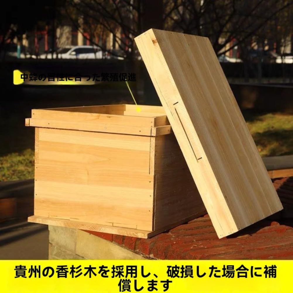 Amazon.co.jp: Sailozai 養蜂箱 天然杉材製 巣枠・巣础付きセット 日本