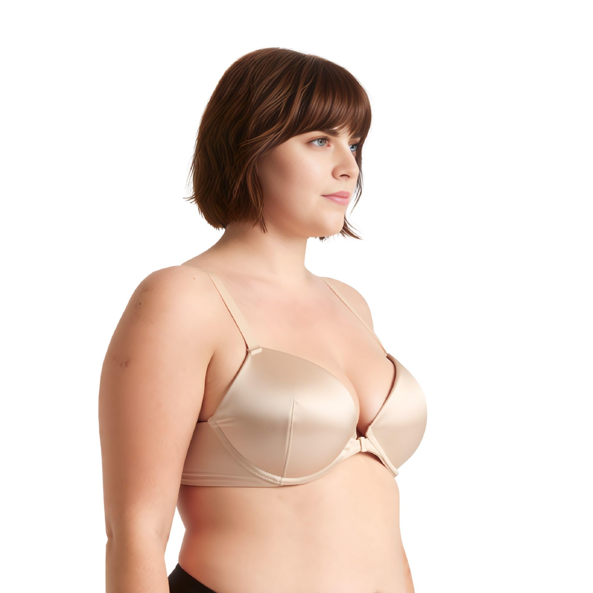 Curve Muse +1,5 Tazze, Capestro Davanti-Vicino, Reggiseni con Ferretto | Push-up, Demi, Imbottito, Balconcino, Traspirante, Coppa preformata