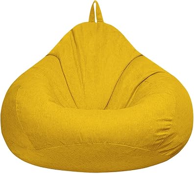 Discover Bean Bag Luxury Unfilled Covers Ideal for Adults and Kids Soft Toy Storage Excellence Machine Washable Bliss Yellow-M