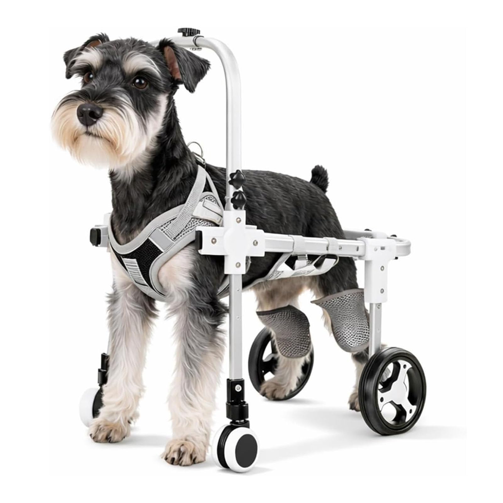 SJMDMZD Adjustable Dog Wheelchair for Back Legs, Dog Cart for Pet/Doggie Disabled Hind Legs Walking, 2/4-Wheel Mobility Aids for Pets Hind Limbs White 4Wheel L