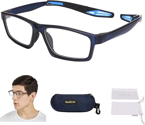 Gafas deportivas, gafas de seguridad para fútbol, con correa ajustable, patillas intercambiables para hombres y jóvenes