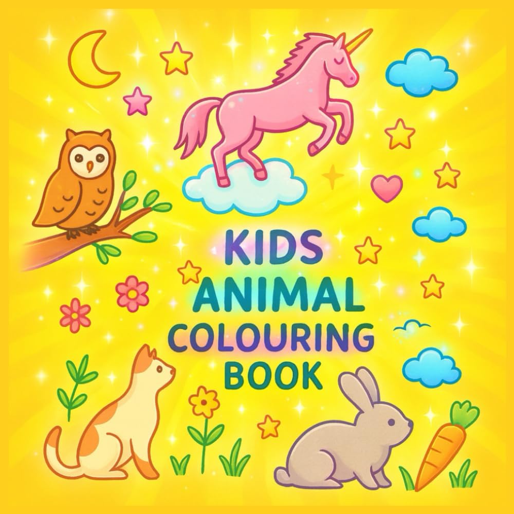Kids Animal Colouring Book: Ages 2 - 7, 50 Pages