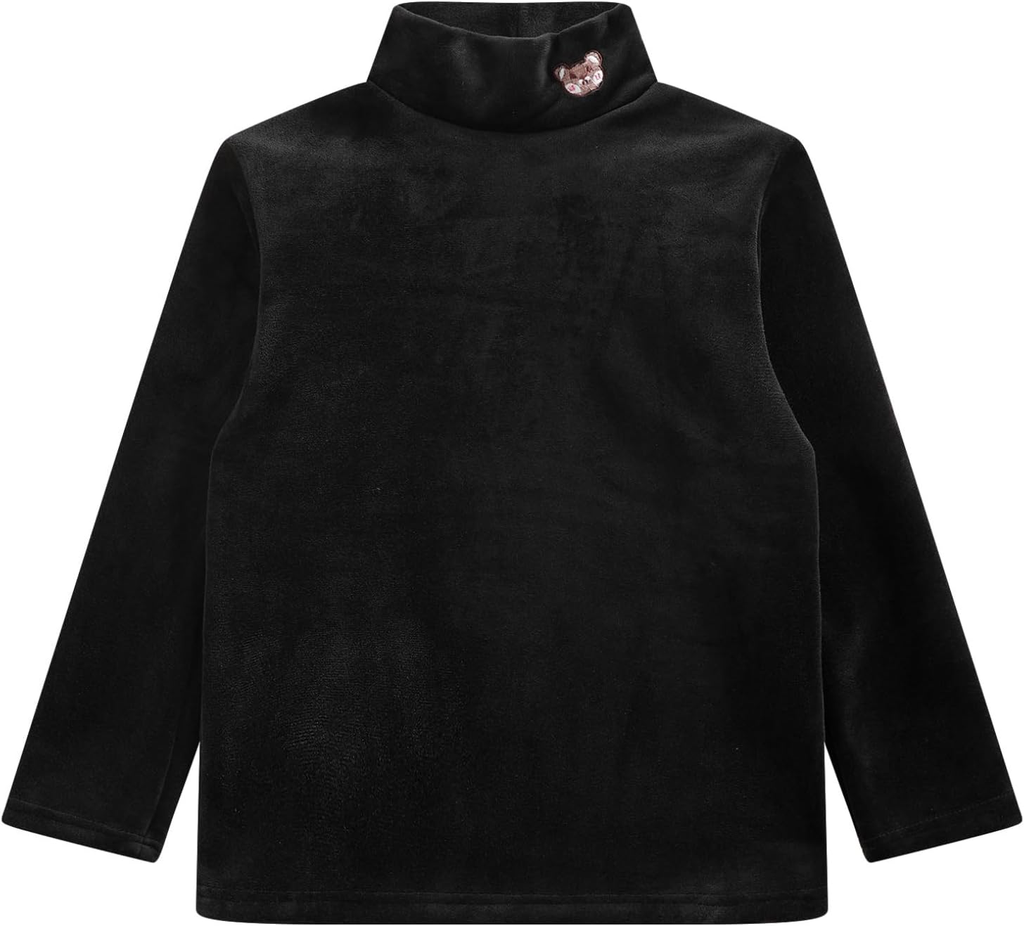 Freebily Girls Boys Velvet Solid Thermal Underwear Top Long Sleeve Turtleneck T-Shirt Pullover Undershirt Sweater