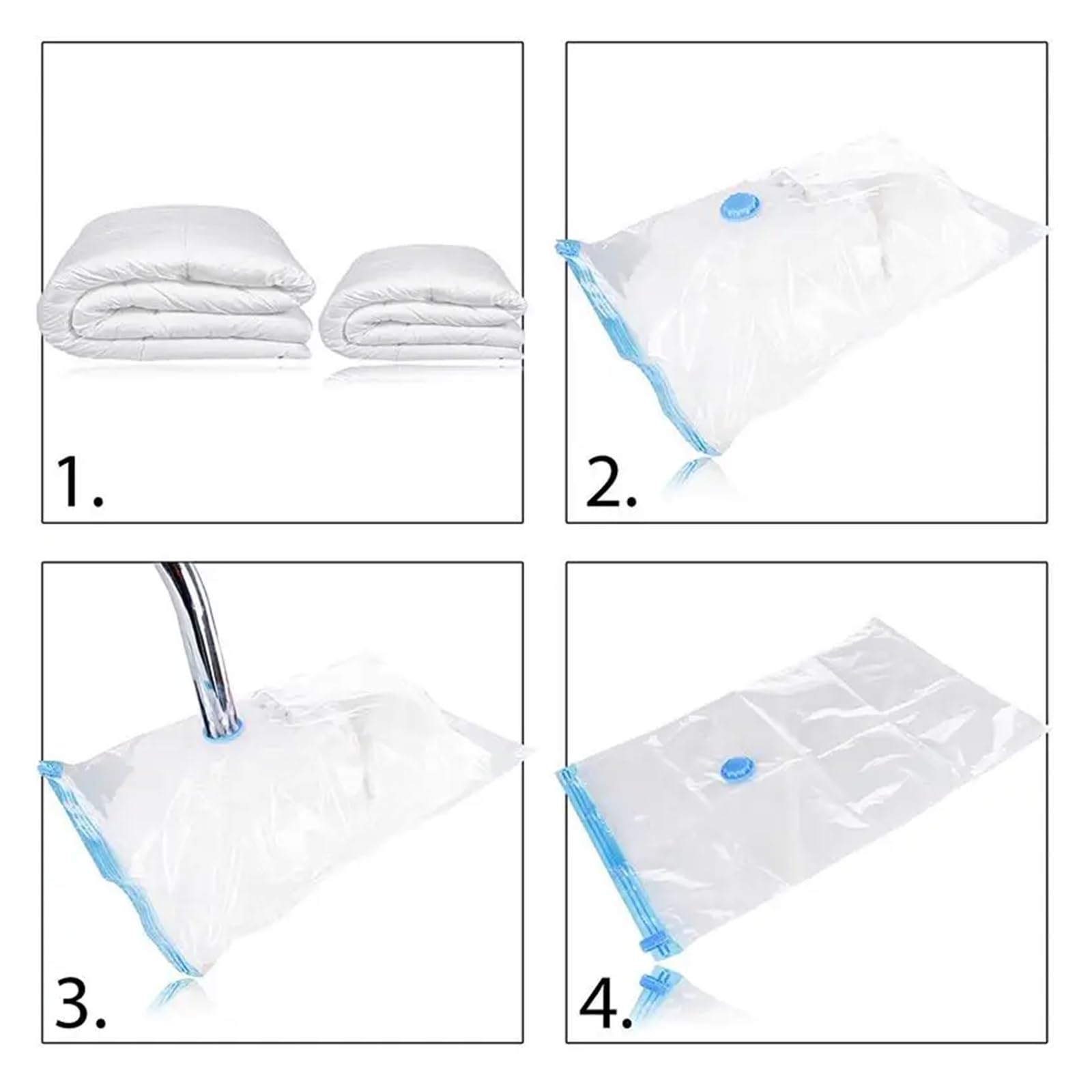 Vakuumbeutel für Kleidung, 12-teiliges Set, Vakuumbeutel, 60 x 40 cm, Aufbewahrungsbeutel, Vakuumbeutel, Vakuumbeutel