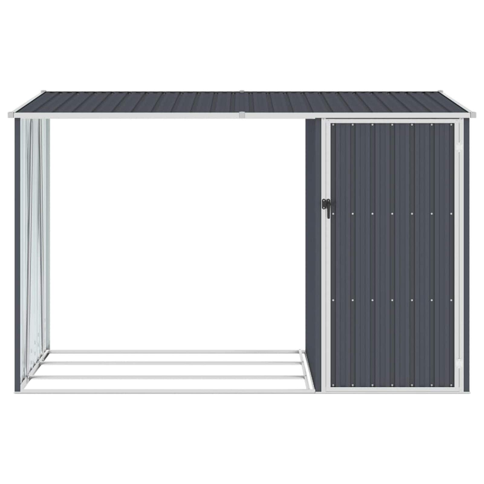 Tidyard Garten Brennholzlager Gartenschuppen Kaminholzunterstand Kaminholzregal Holzlager Brennholzregal Feuerholz Ordentlich Aufbewahrung Anthrazit 245x98x159 cm Verzinkter Stahl