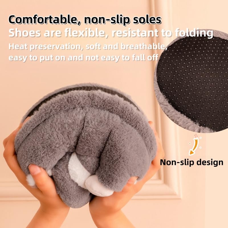 Winter Animals Slippers, Husky,Rabbits, Pigs, Men's and Women's Plush Non Slip Slippers3