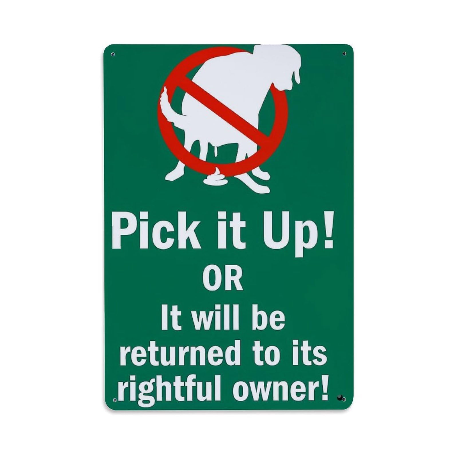 Jdfenggu Vintage Dog Poop Warning Sign Retro Metal Tin Sign, Decor Art Poster For Bar, Home, Man Cave, Kitchen, Laundry Room Gift 8X12inch