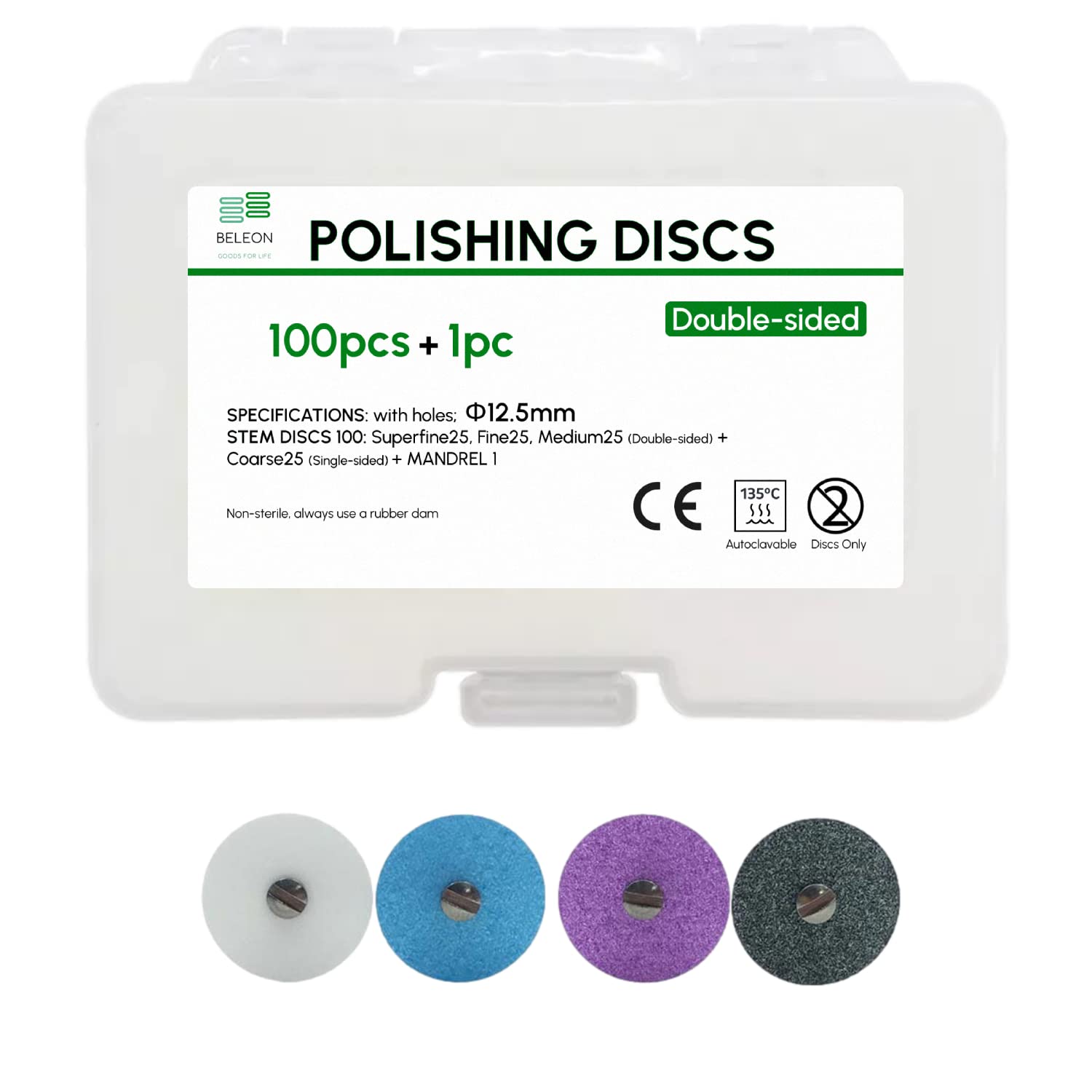 BELEON Dental Abrasive Discs with Metal Connector Dental