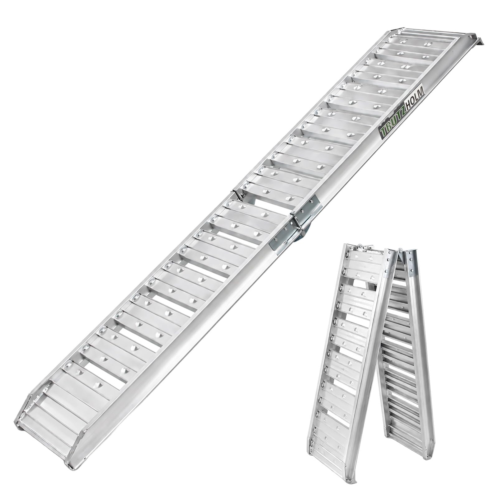TRUTZHOLM 1x Auffahrrampe klappbar 180 cm Traglast 200 kg Aluminium-Rampe Motorradrampe mit Lamellenstanzung Auflage mit Einhaksystem Verladerampe für Moped Roller E-Bike