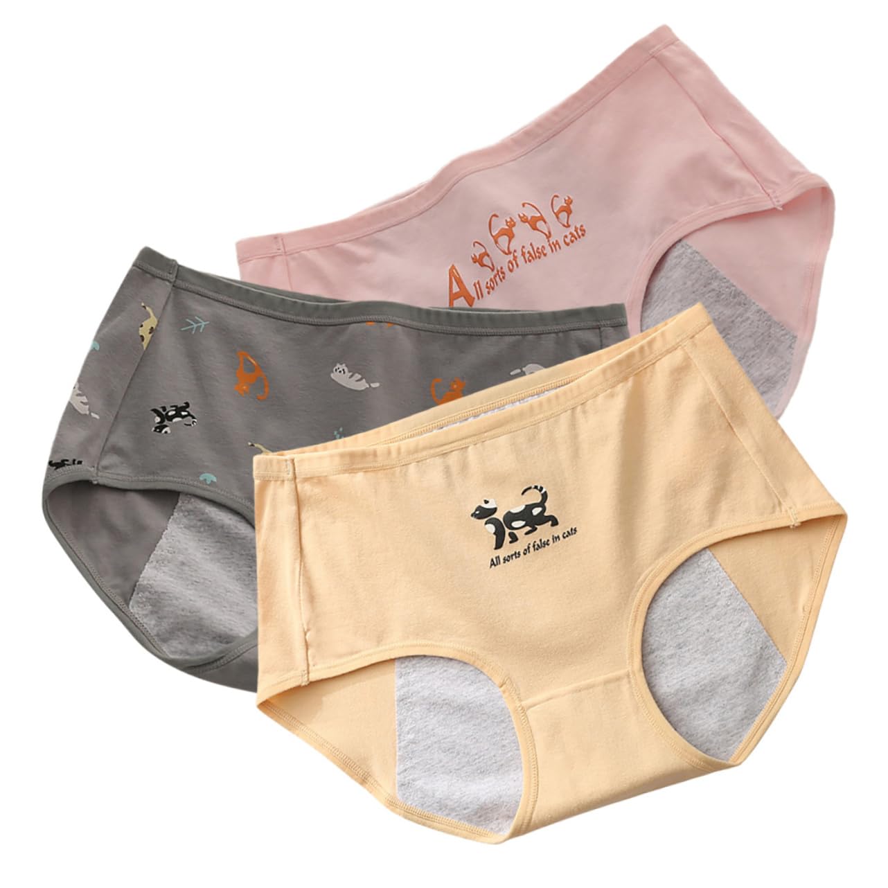 BESTYASH Bragas Periodo Menstrual Bragas Para Mujeres Calzoncillos Menstruales Pantalones De Lino De Las Mujeres Inconformista Menstrual Ropa Interior De Época Algodón