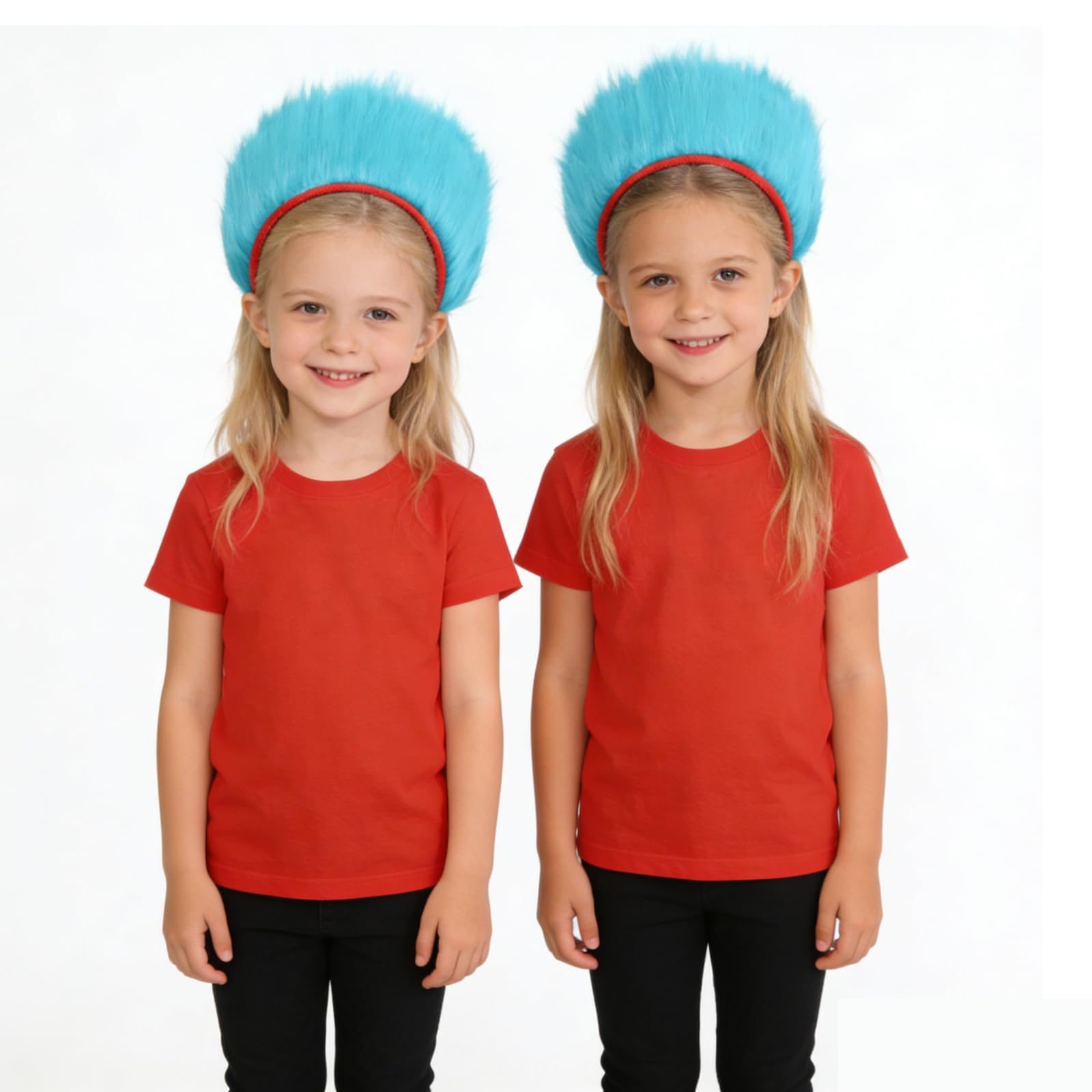 Kavoc 2Pcs Blue Fuzzy Headband for Adults for World Book Day Halloween Cosplay Party Supplies, S-M - Image 3
