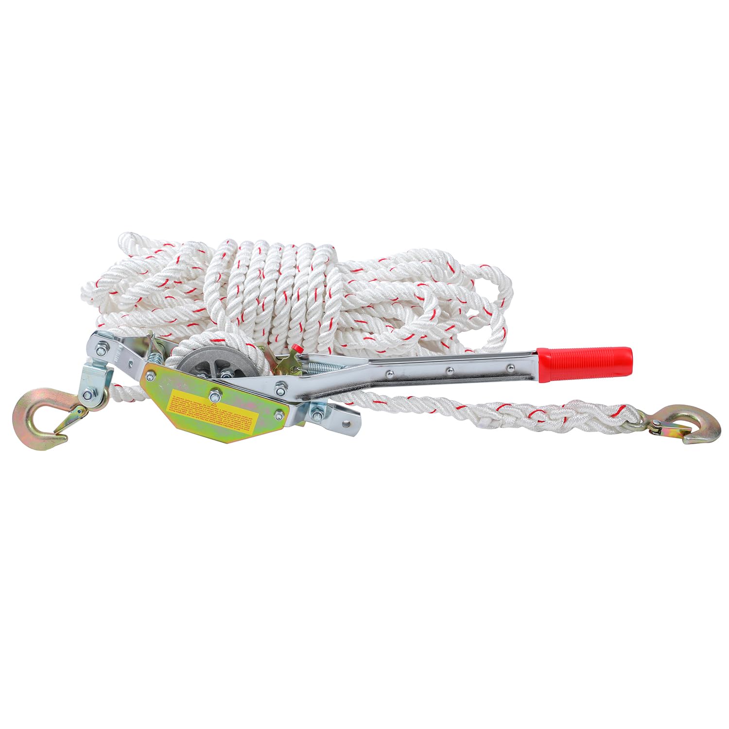 KATSU Tools Tirante a Corda con Cricchetto Pesante, Capacità 3/4 Ton, Corda 15m x 15mm, 2 Ganci in Acciaio, Verricello per Barche, Rimorchi, Tronchi e Abbattimento Alberi