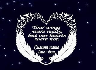 Your Wings were Ready but Our Hearts were not #11 (Custom Name/Date ) in Memory Decal 10.5