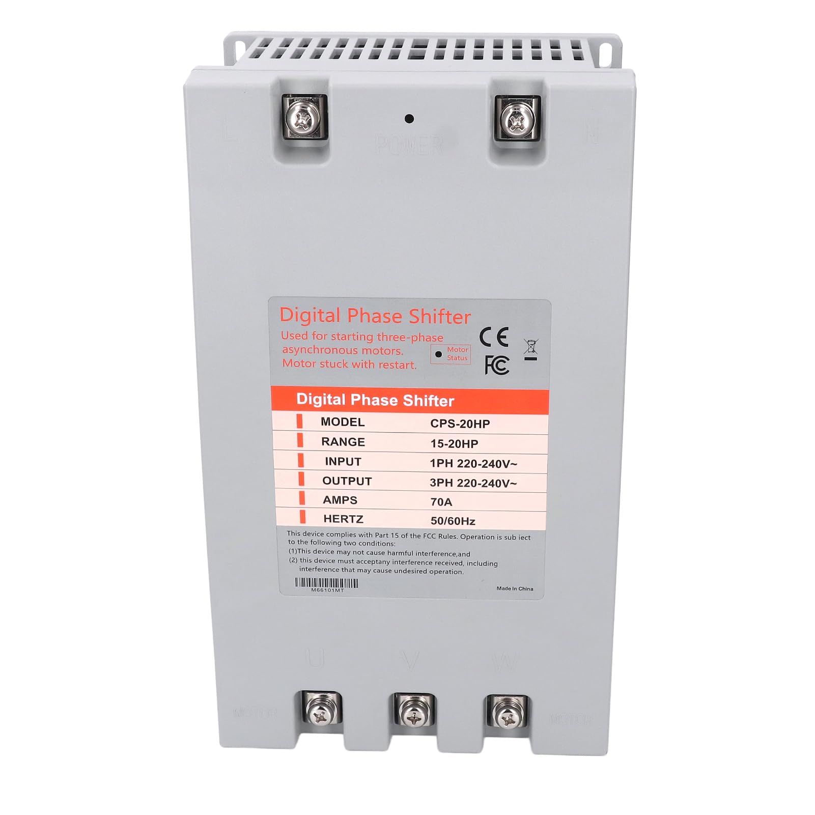 Garosa Convertitore Monofase-trifase, Sfasatore Digitale per Motori CA 11-15KW 70A, Inverter Industriale Compatto per Macchine per la Lavorazione del Legno Ascensori per Auto Motori Idraulici