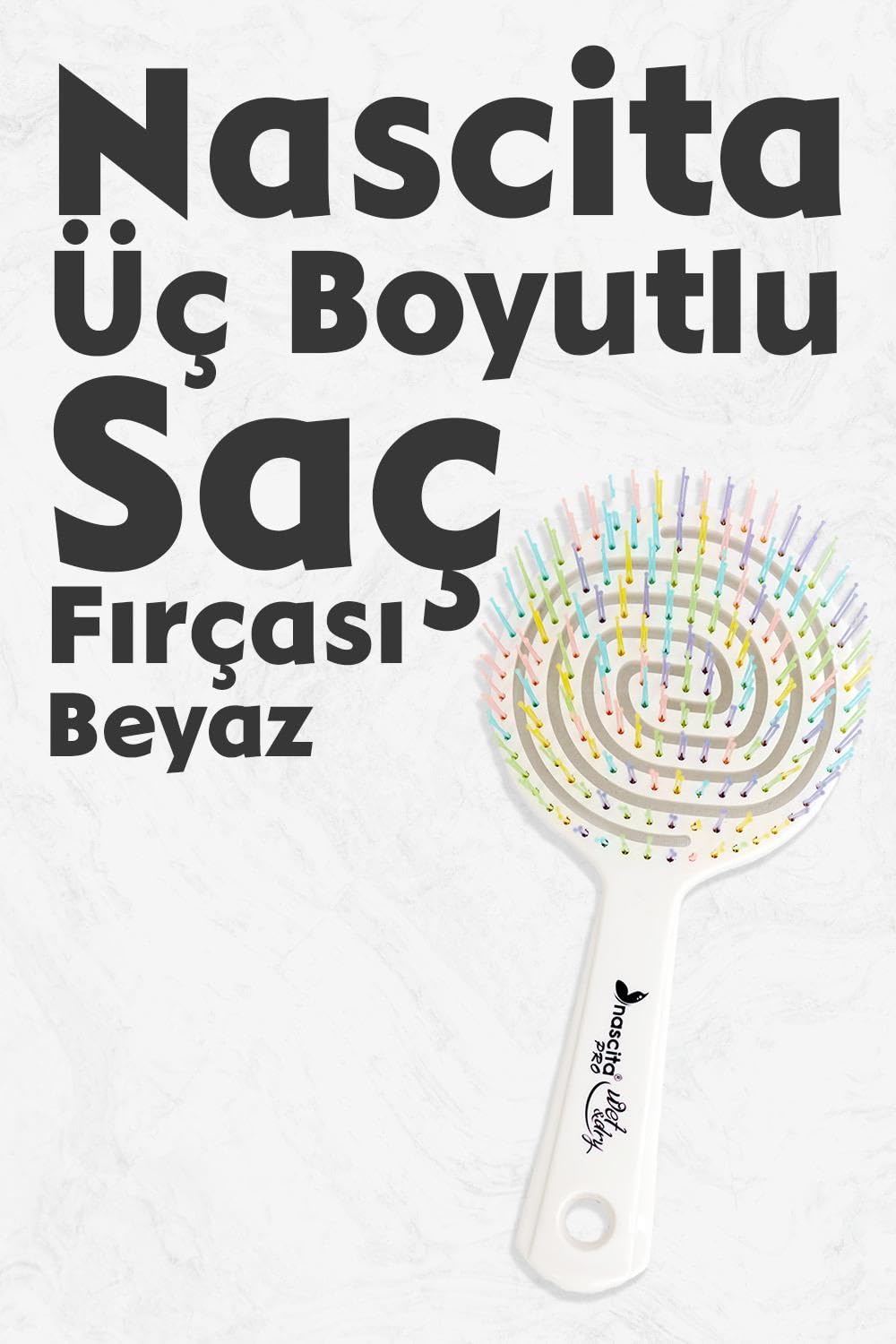 Nascita Professional Üç Boyutlu Saç Fırçası Beyaz